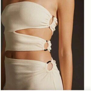 ⭐️ Bordeaux Strapless Cutout Boho Peasant Hipster Hippie Classy Farm Chic Dress